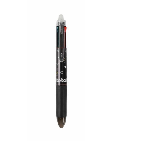 Penna 4 colori cancellabile (gatto nero)